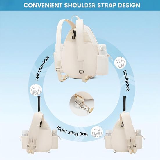 Tennis Schlägertasche Umhängetasche für Damen Herren Wasserabweisende Gesteppte Schlägertasche Einseitige Crossbody Rucksack für Pickleball Tennis Badmintonschläger