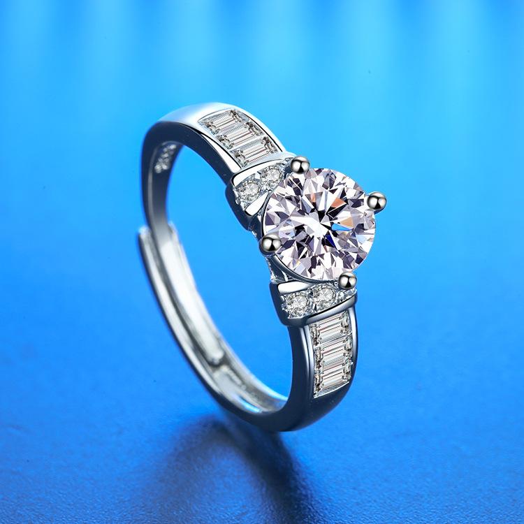 New 925 Sterling Silver Ring High Quality Adjustable Size Engagement Ring for Women Wedding Ring Party Fashion Nice Jewelry Gift