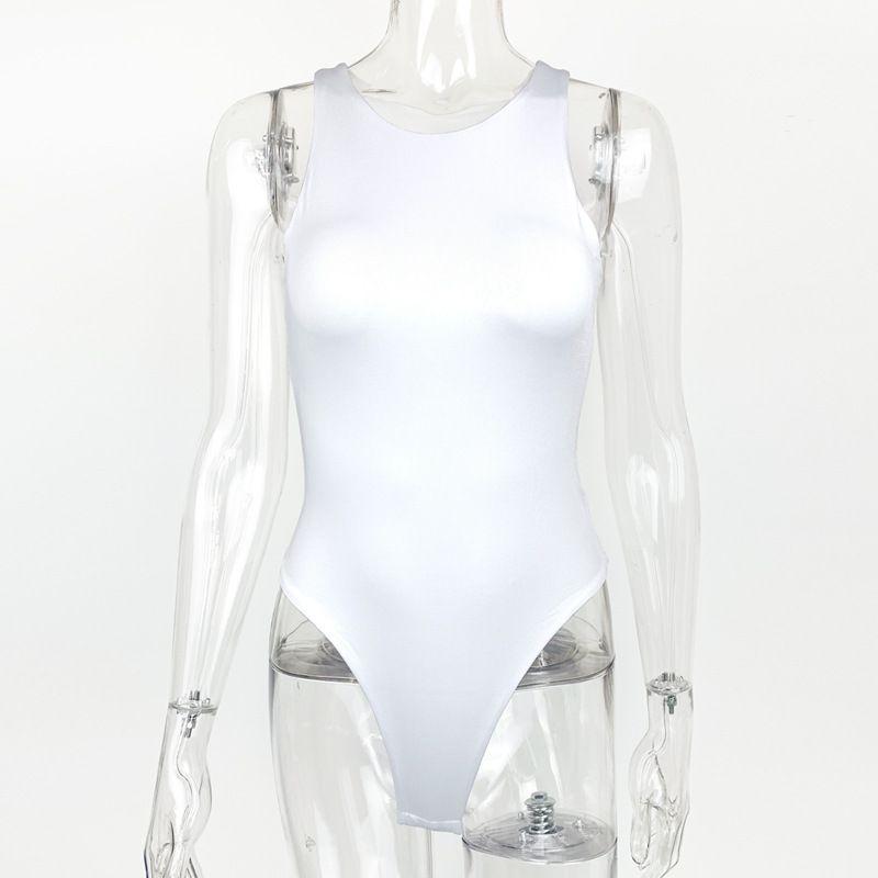 

Кардашьян Тот же стиль Европейский и американский Внешняя торговля Женская одежда Облегающий жилет Комбинезон Слим Облегающий Универсальный топ Боди White L