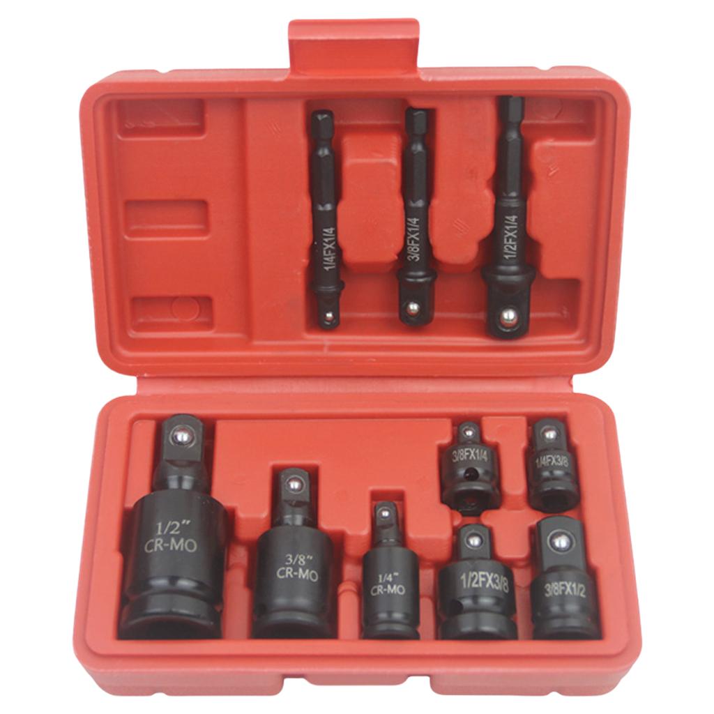6Pcs Impact Socket Wrench Adapter Set 1/4 3/8 1/2 3/4inch Square Drive Adapter Reducer Spanner Hand Tool Kit with Case