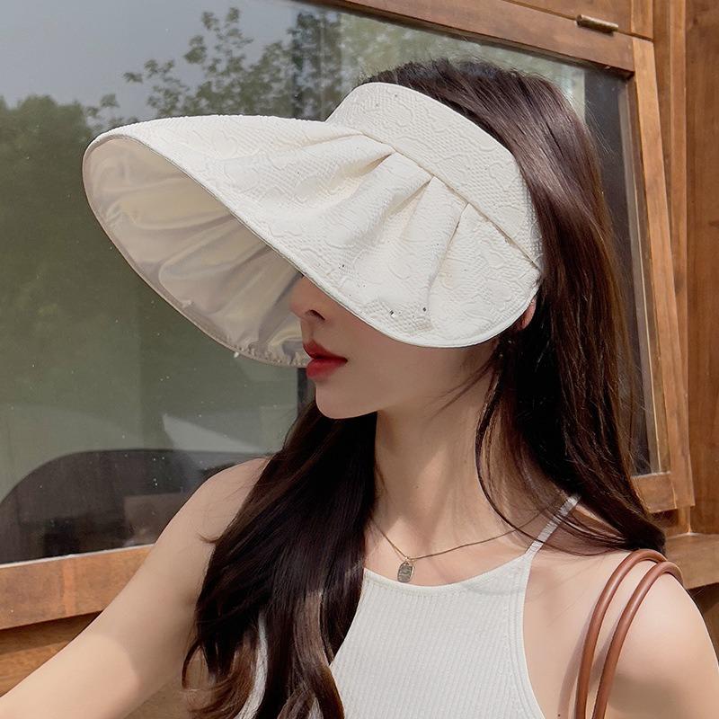 Empty Top Hat Women's Summer UV Protection Sunshade Sunscreen Hat Large Brim Foldable Cycling Sun Hat