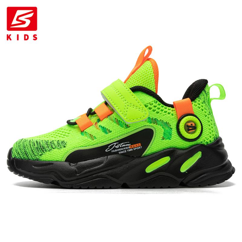 

Детские кроссовки Baasploa, светящаяся обувь со светодиодной подсветкой для мальчиков и девочек, дышащая детская спортивная обувь с сеткой, детские повседневные прогулочные кроссовки 28 зелёный