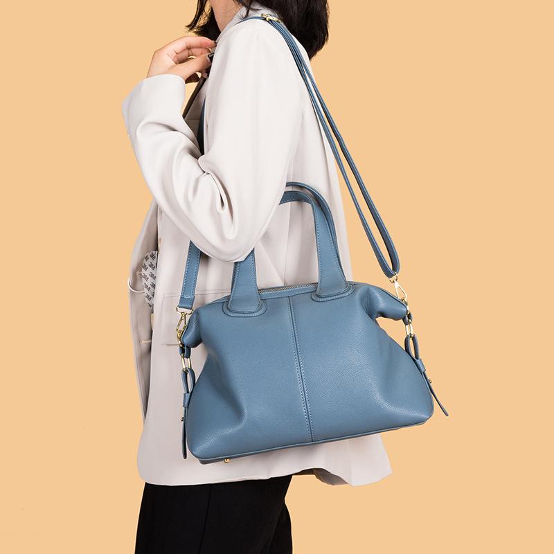 Women's Handbag Autumn and Winter New Luxury Soft Leather Women's Shoulder Bag Retro Solid Color Large Capacity Three-piece Set