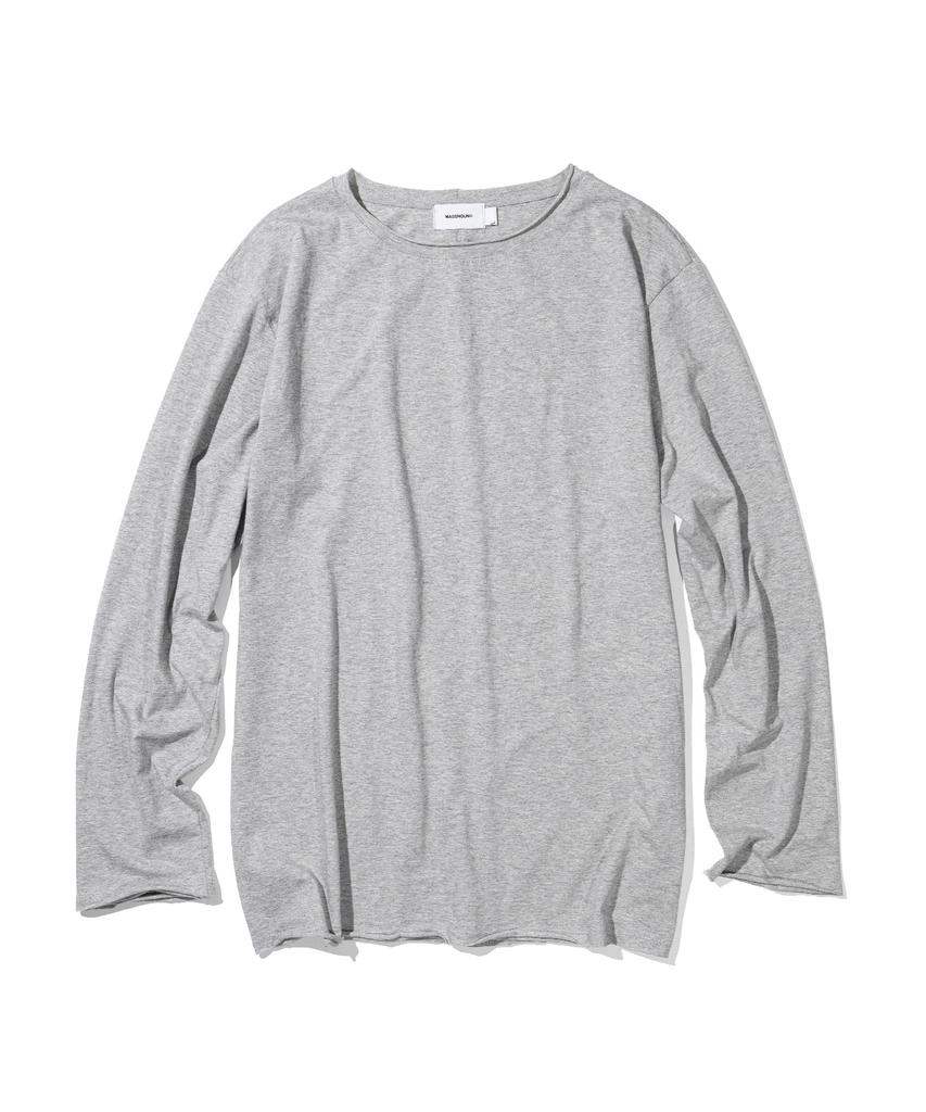 MASSNOUN Slub Cut Divide Long Sleeve Msils001-Gy