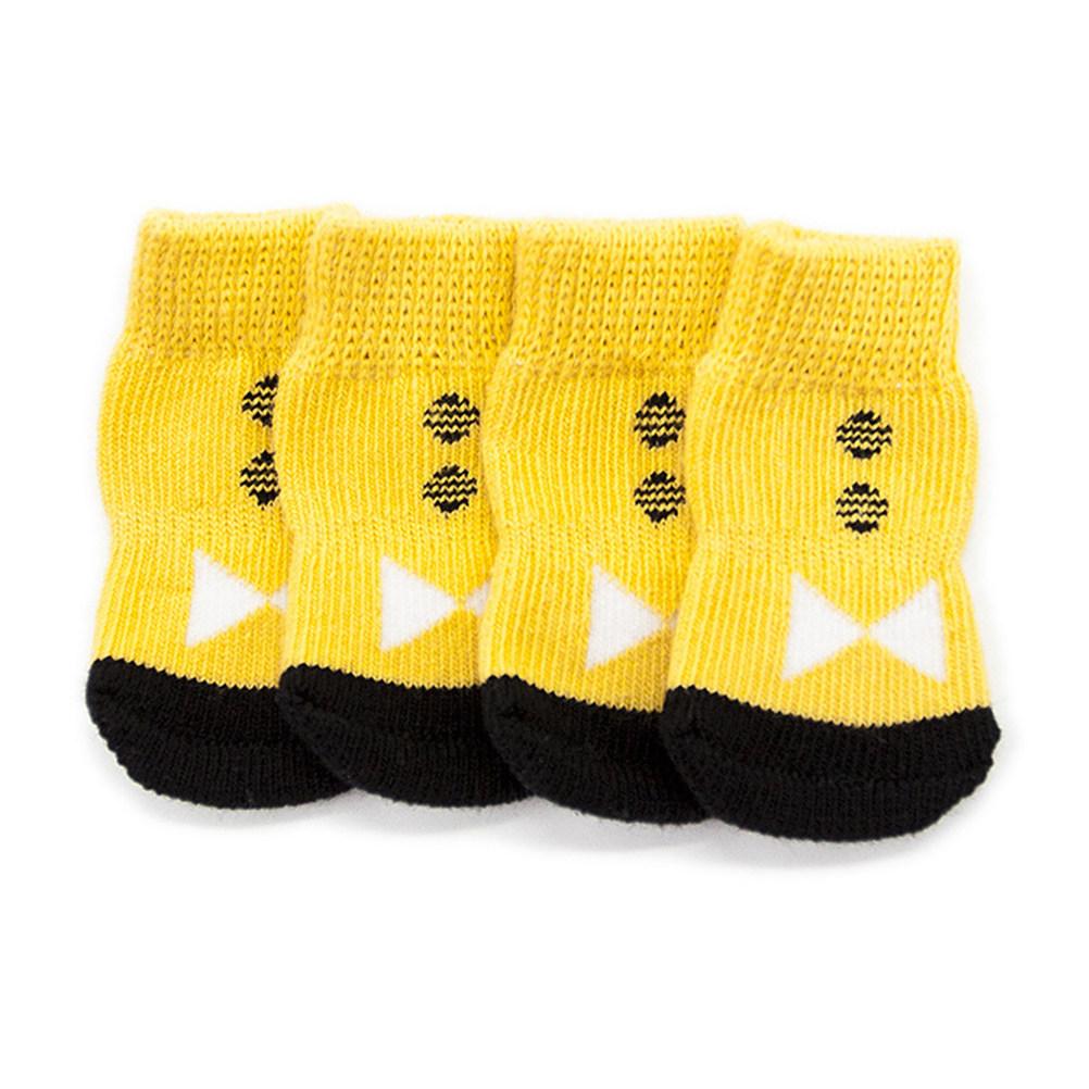 4Pcs Non-Slip Cotton Pet Socks Skin-Friendly Comfortable Dog Socks Puppy Footwear Large Stretch Protect Cold Snow Ice