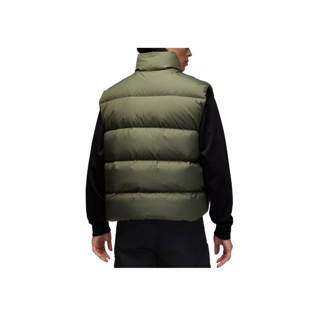 Jordan Flight Stand Collar Comfortable Warm Windproof Waterproof Solid Color Down Vest Men Vests Dark-Olive Black IF4261-222