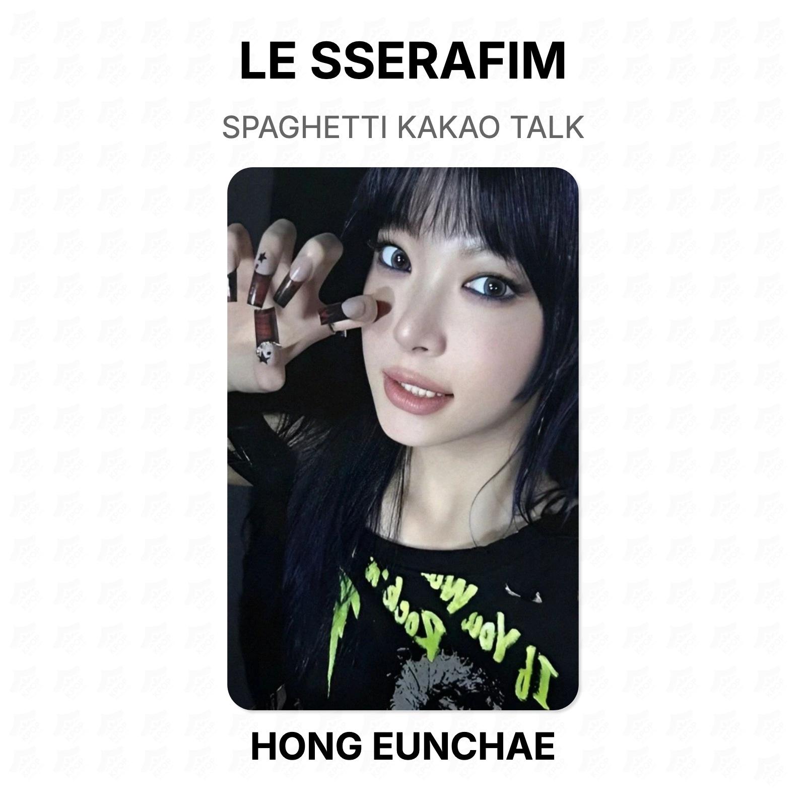 LE SSERAFIM SPAGHETTI KAKAO TALK Official Photocard HONG EUNCHAE