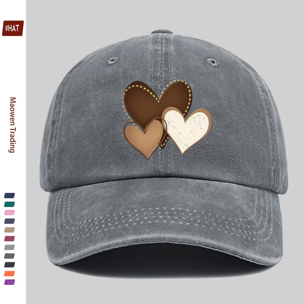 pc Multicolor Heart Print Baseball Cap Fashion Casual Printed Design Golf Hat Home Leisure Decor Hat Comfortable Lightweight