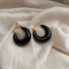 Round Color Drip Ear Buckle Earrings, Advanced Personality, Versatile, Exquisite Temperament Earrings, Simple Autumn And Winter Texture