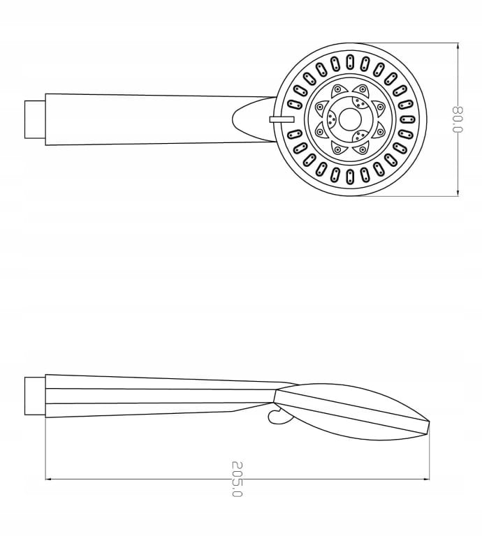 3-function bathroom shower head, chrome, silver