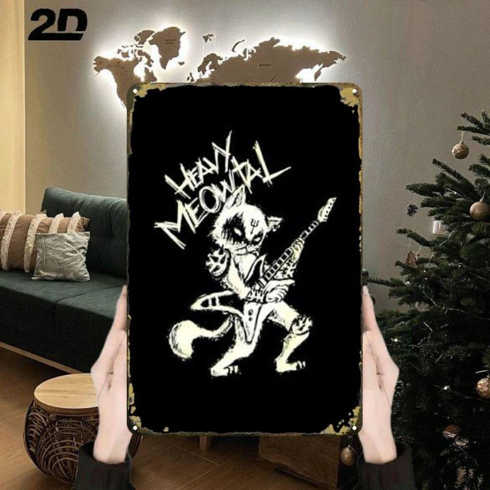 Retro Metallschild Rock Cats Wanddeko
