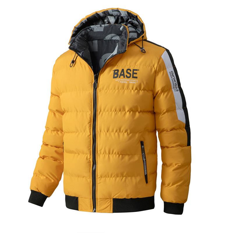 

Двусторонняя зимняя куртка мужская уличная с капюшоном утепленная мужская зимняя куртка ветровка пальто оверсайз теплая мужская пуховая куртка XXL жёлтый