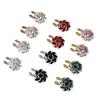 1PC DIY Sewing Pearl Flower Button Covers Alloy Golden Base Shirt Button Clip Detachable Clip-On Handwoven