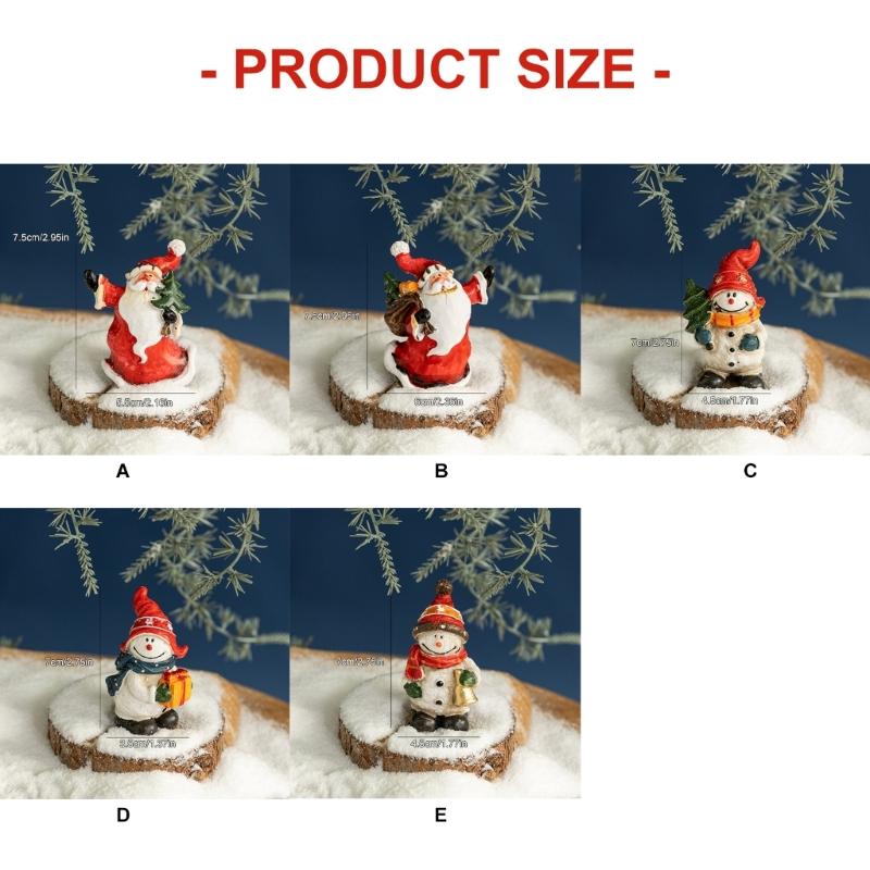 Christmas Figurine Figure Decors Resin Santa Clauses Statue Christmas Decorative Figurines Table Centerpiece for Holiday