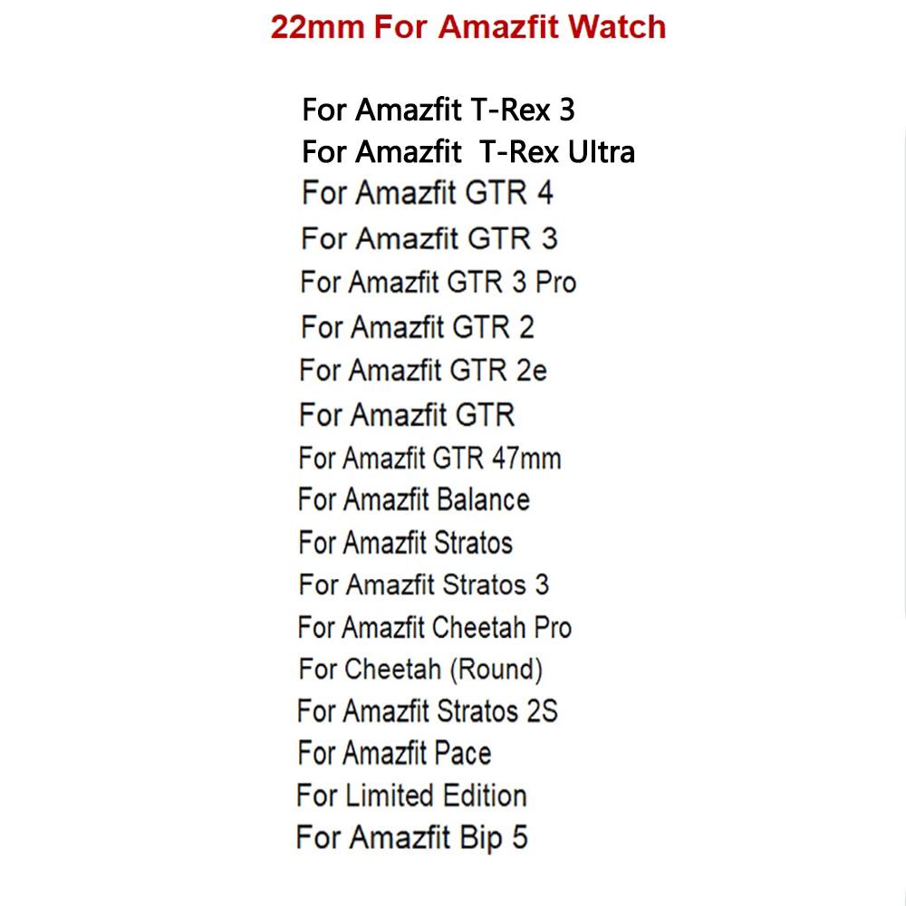 22mm Sportliches PU-Leder Uhrenarmband Für Amazfit Bip 6 5 Uhrenarmband Smartwatch Zubehör Für Amazfit Balance 2 GTR 4 3 2 Armband