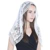 White Bridal Lace Mantilla Veil, Church Veil, Short Shoulder Veil for Wedding