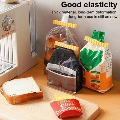 12Pcs Sealing Clips for Plastic Bags French Fries Shape Moisture-Proof Snack Fresh-Keeping Clips Reusable Magnets Kitchen Accessory for Refrigerator