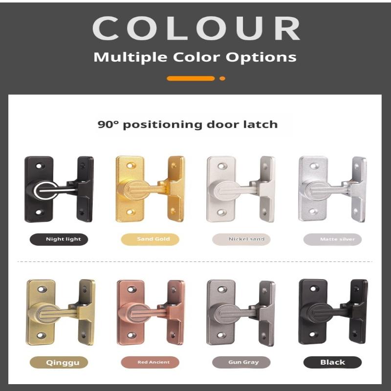 Door Lock Zinc Alloy 90 Degree Sliding Door Latch Heavy Duty Barn Gate Bolt Protect Privacy Cabinet Closet