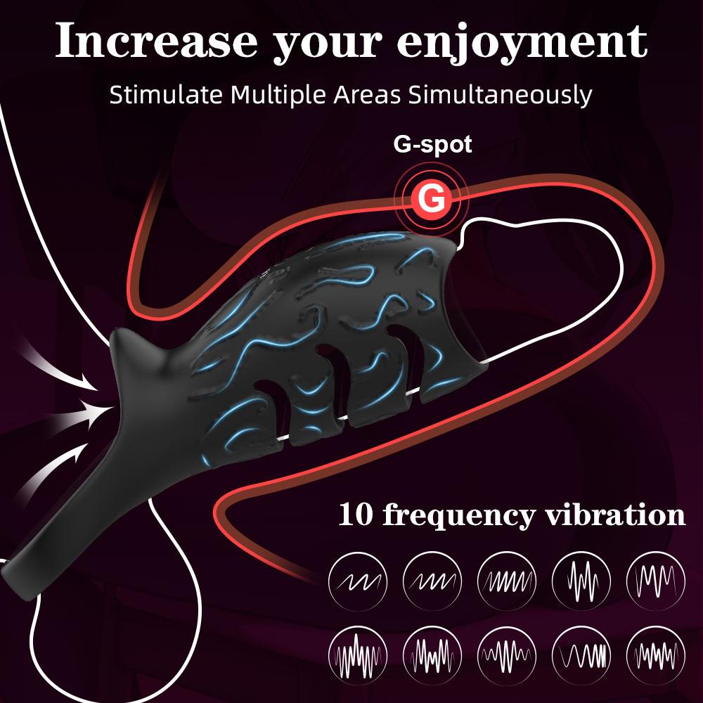 Vibrating Penis Sleeve Cock Ring Adult Sex Toys for Men Women Penis Ring Vibrator G-Spot Stimulation Male Couple Sex Toy