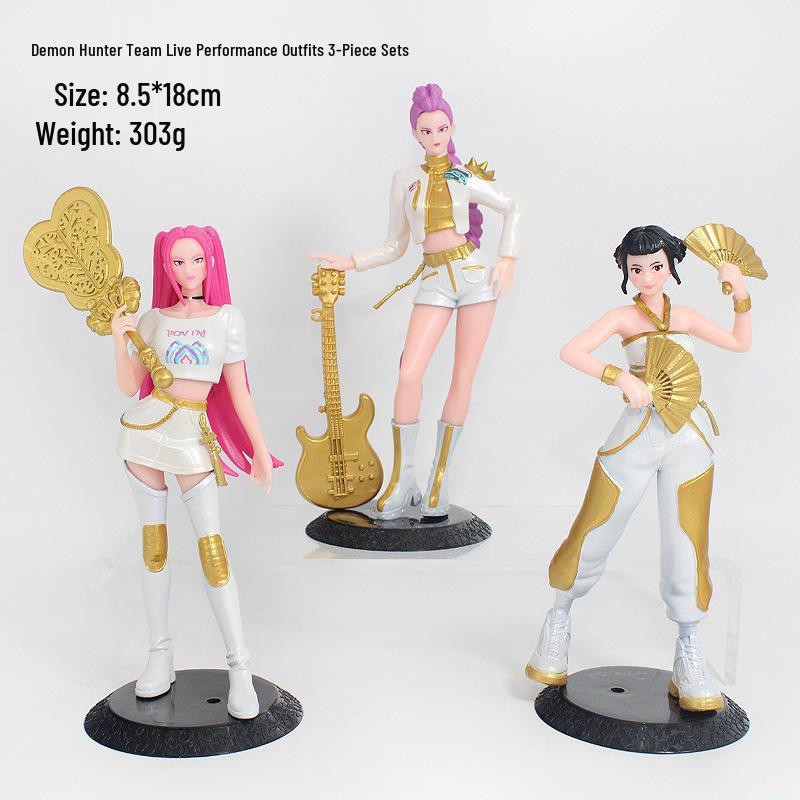 Real-life Monster Hunter Witch Squad Figures: Rumi, Mira, Zoe Desktop Ornaments