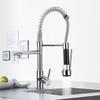 Black Chrome Brushed Nickel Flexible Kitchen Faucets Pull Out Mixer Tap Faucet Spring Style Spray Deck Mounted Kitchen Water Tap  Cold Kitchen Faucet