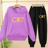 Kids Fashion CR7 Hoodie Boy Girl Toddler Pullover 3-12 Years Football Letters Clothing Casual Top+Pants 2P Brand Coat Sports Set
