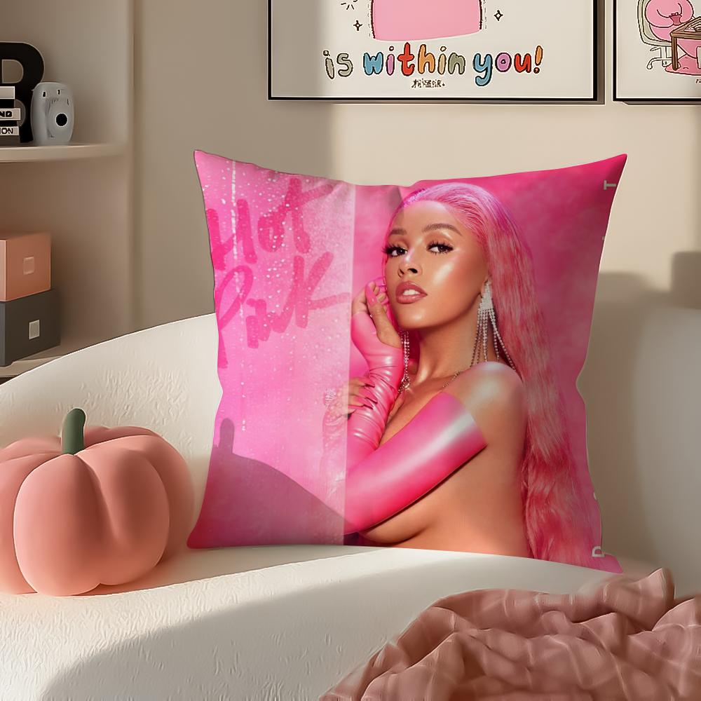 

American Pop Rapper Singer Star DDoja Cat Cushion Cover Pillowcase Short Plush Invisible zipper Room Sofa Cushion Cover 30X30cm