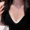 Stainless Steel Zircon Chain Hoist Pendant Necklace New Chinese Niche Versatile Clavicle Chain Light Luxury Advanced Sense Necklace