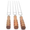 10pcs Reusable BBQ Skewers Stainless Steel Grilled Fork Barbecue Needle  Marshmallow