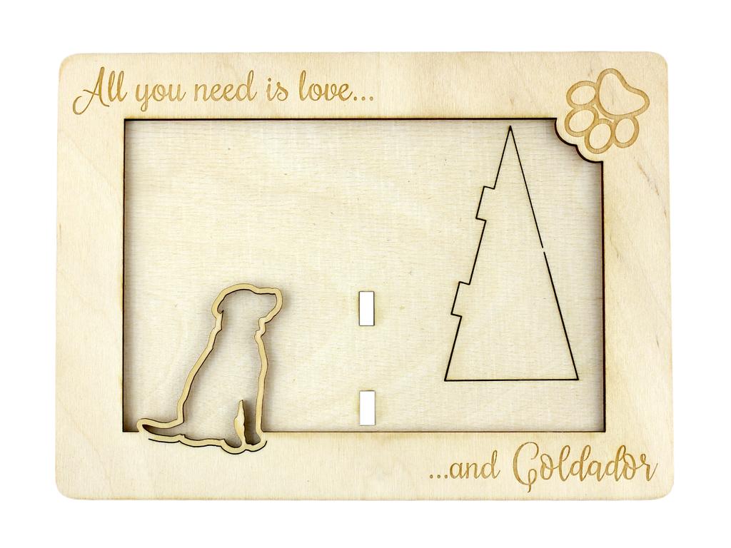 Goldador, Golden Retriever Lab Mix - Photo frame, engraved wooden frame, a lovely gadget for the dog lover by Art-Dog
