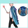 Halloween Dinosaur Costume Cape For Kids Dragon Dress Up Hooded Cloak Spiky Dinosaur Scales Design
