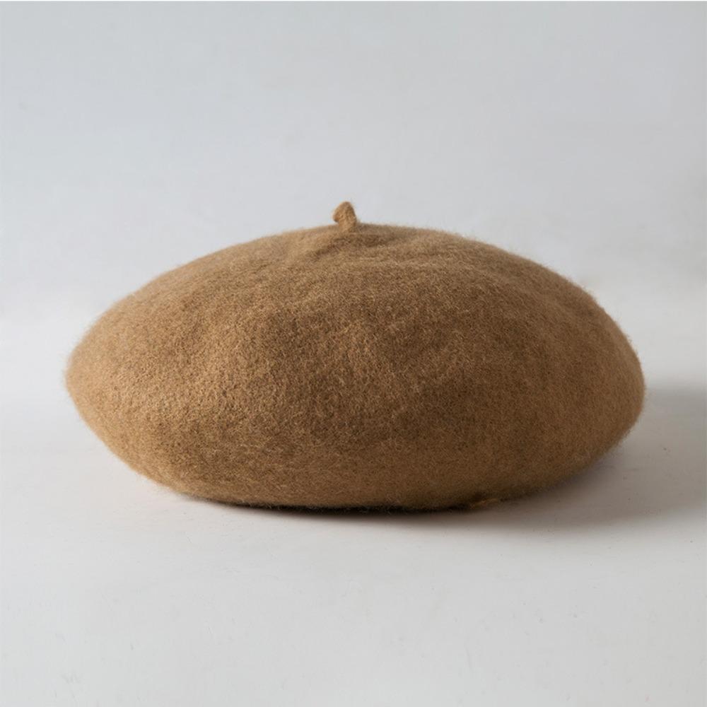 Elastic Women Wool Beret Warm British Beanie Hat Vintage Painter Cap  Winter