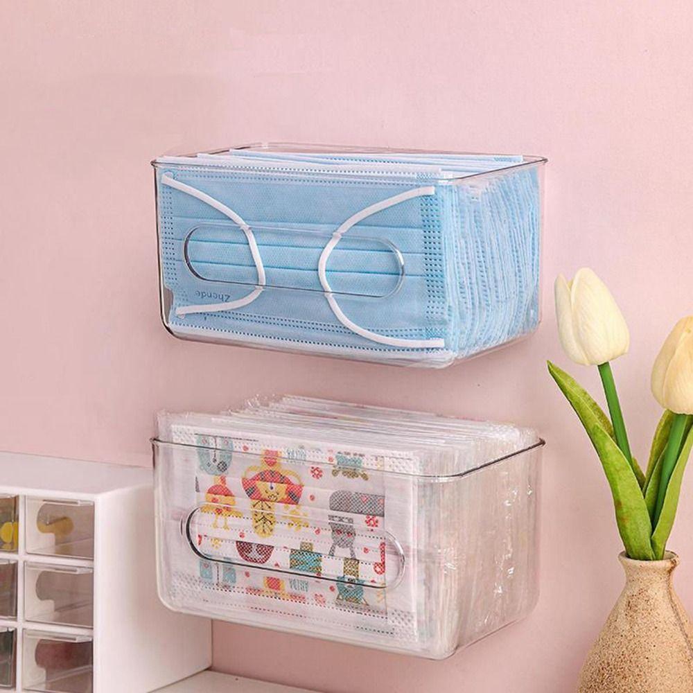 Transparente Maskenbox Stanzfreie Taschentuchbox Einfacher Einweg-Maskenhalter Zuhause