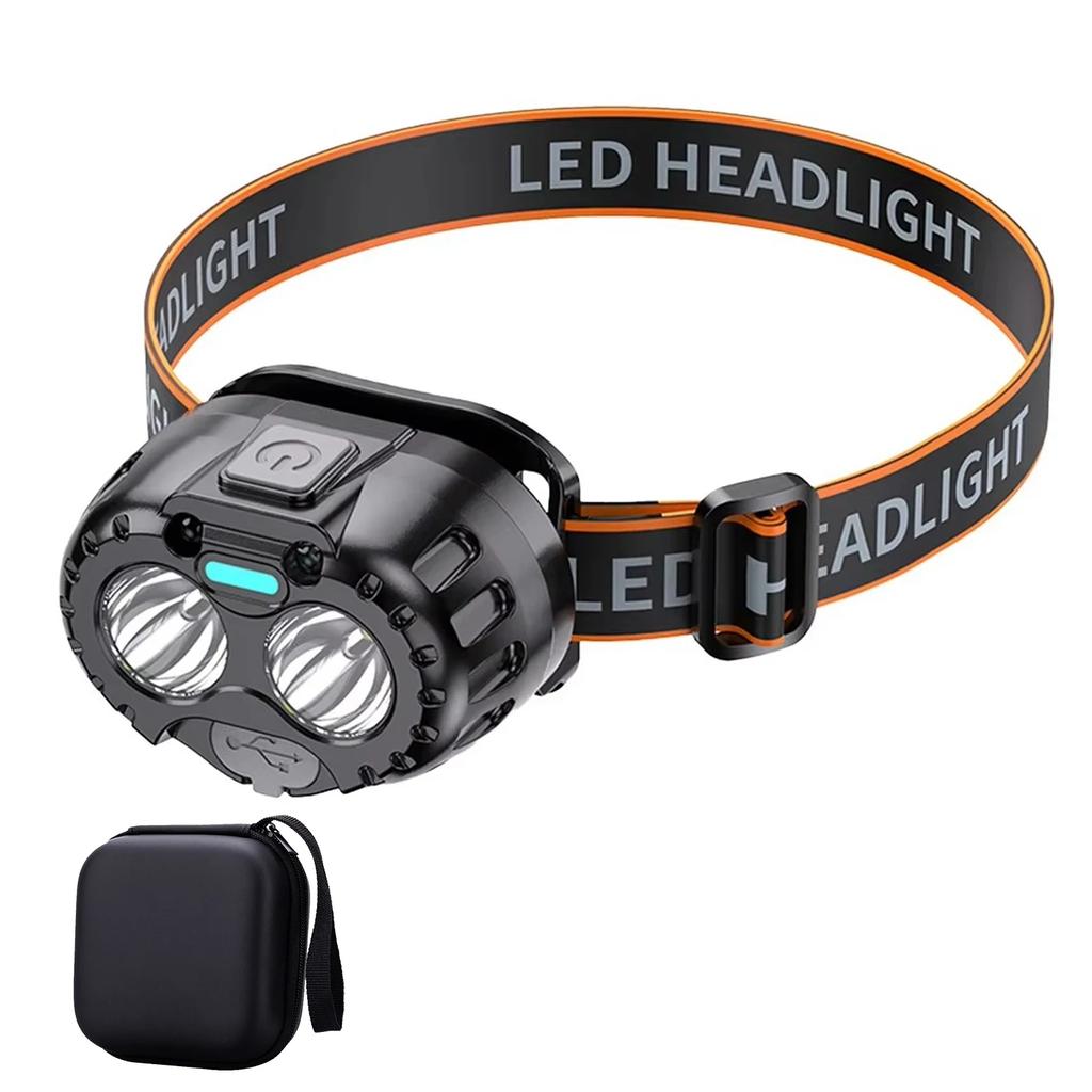 Leistungsstarke LED-Stirnlampe, IPX4, wasserdicht, Notfall-Stirnlampe, 250 lm, XPE-LED-Stirnlampe, 500 mAh, für Outdoor-Angeln, Camping, Wandern