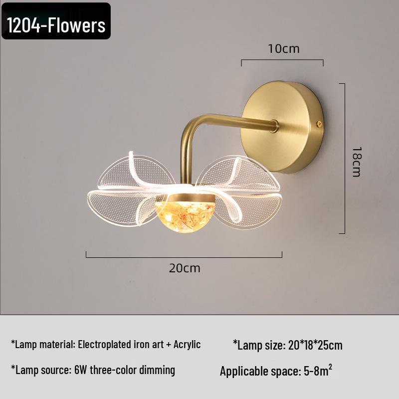 

Кристальный Роскошный Настенный Светильник: Беспроводной прикроватный светильник для гостиной и коридора Wired (6W, three-color light)