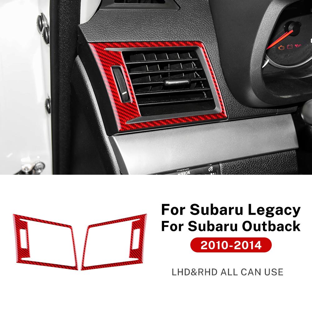 Real Soft Carbon Fiber Sticker For Subaru Legacy Outback 2010 2011 2012 2013 2014 LHD RHD Car Instrument Air Outlet Trim