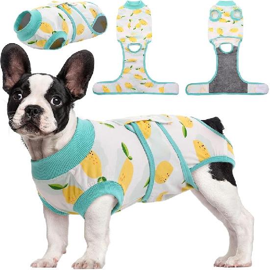Kuoser Recovery Suit for Dogs Cats After Surgery, Professional Pet Recovery Shirt Dog Abdominal Wounds Bandages, Substitute E-Collar & Cone,Prevent