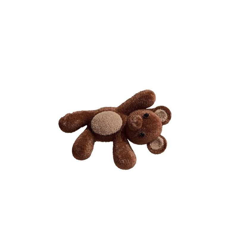 Korean Cute Bear Velvet Hair Clip New Ladies Side Lovely Teen Versatile Duckbill  Stylish  Ornament  Soft  Elegant  Convenient