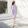 Chuyu Women's Flowing Wavy Texture T-Shirt Dress