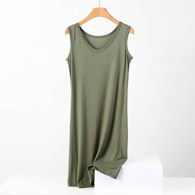 8XL Summer Nightgowns Women Sleeveless Nightshirt Plus Size Loose Ladies Nightdress Casual Homewear Dress