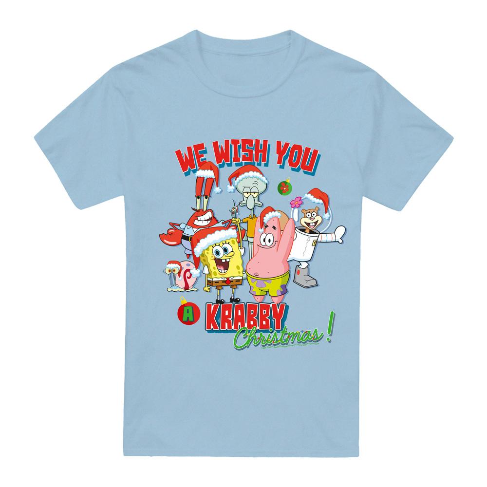 SpongeBob SquarePants Mens We Wish You A Krabby Christmas! T-Shirt