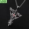 Stainless Steel Jewelry Double Dragon Sword Titanium Steel Pendant Necklace Pendant Retro Punk Cross Transit Chic Fashionable Male AccessoriesFashion