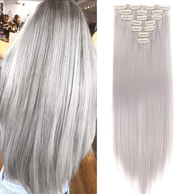 

Набор из семи частей для наращивания прямых волос, бесшовный и роскошный синтетический парик, естественный вид, подходящий для любого случая.