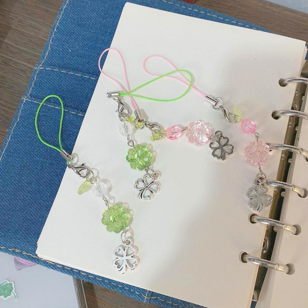 Durable Four Leaf Clover Mobile Chain Four Leaf Clover Bead Phone Embellishment Gift of Luck for Friends and Family