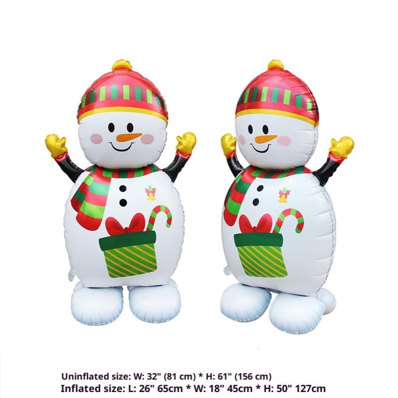 1Pcs Santa Claus Snowman Navidad Large Standing Balloon Year Gingerbread Man Standing Christmas Foil Balloons Party Supplies