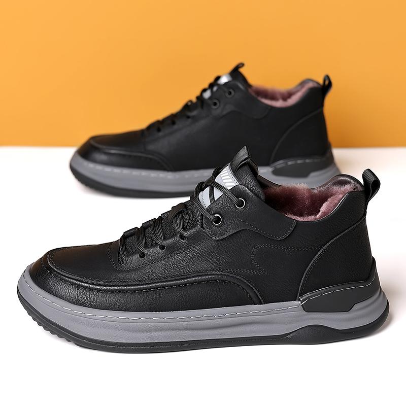 Fashion Luxury Brand Man Walking Shoes High Quality Winter Boots Men Outdoor Comfy Men Sneakers Classic Genuine Leather Snow Footwear