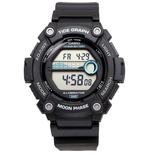 Casio CASIO Digital Men's Watch with Tide Graph & Moon Data Display Function WS-1300 Series Overseas Model (Black WS-1300H-1AV)