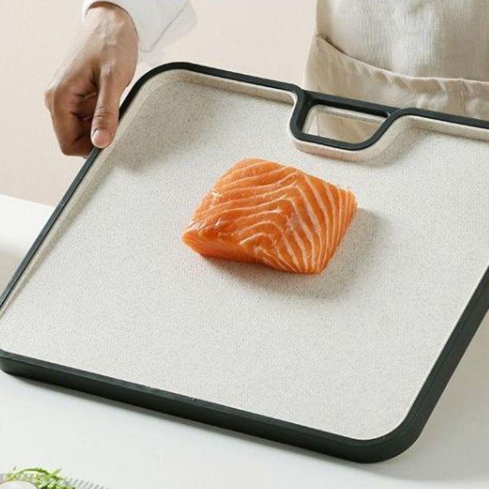 Anti-overflow Border Fruit Chopping Board Hanging Chopping Block Wheat Straw Cutting Board  Home