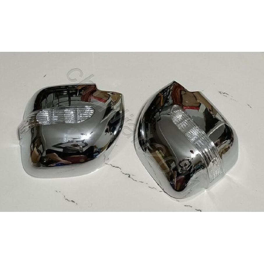 Chrome Side Mirror Cover Trim for 01-06 Mitsubishi Montero Rearview LED Light