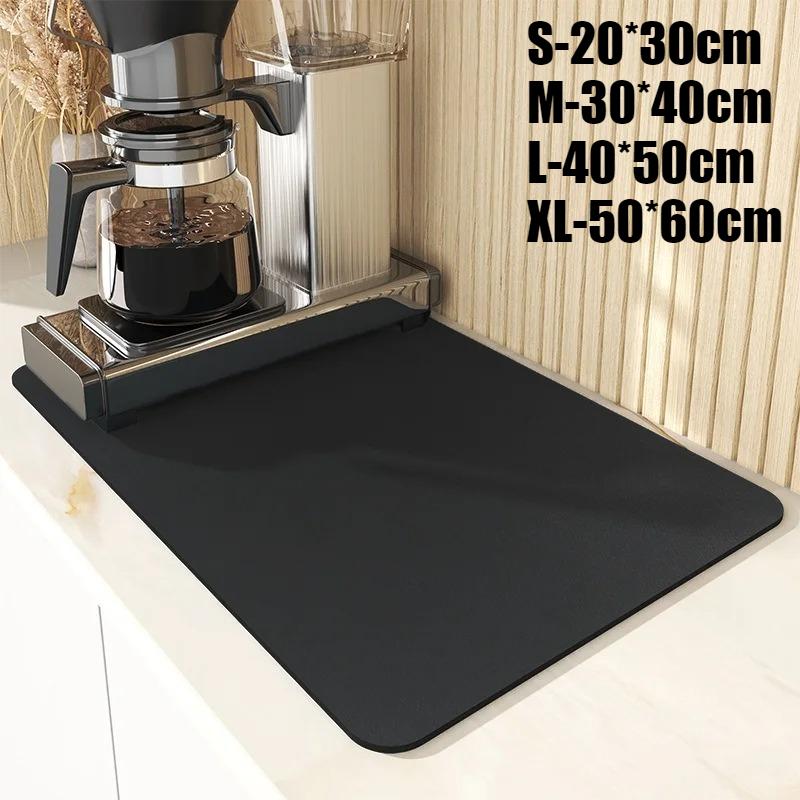 Checkered Super Absorbent Kitchen Tableware Impermeable Drainage Mat Non-slip Kitchen Carpet Coffee Dish Drainer Draining Mat